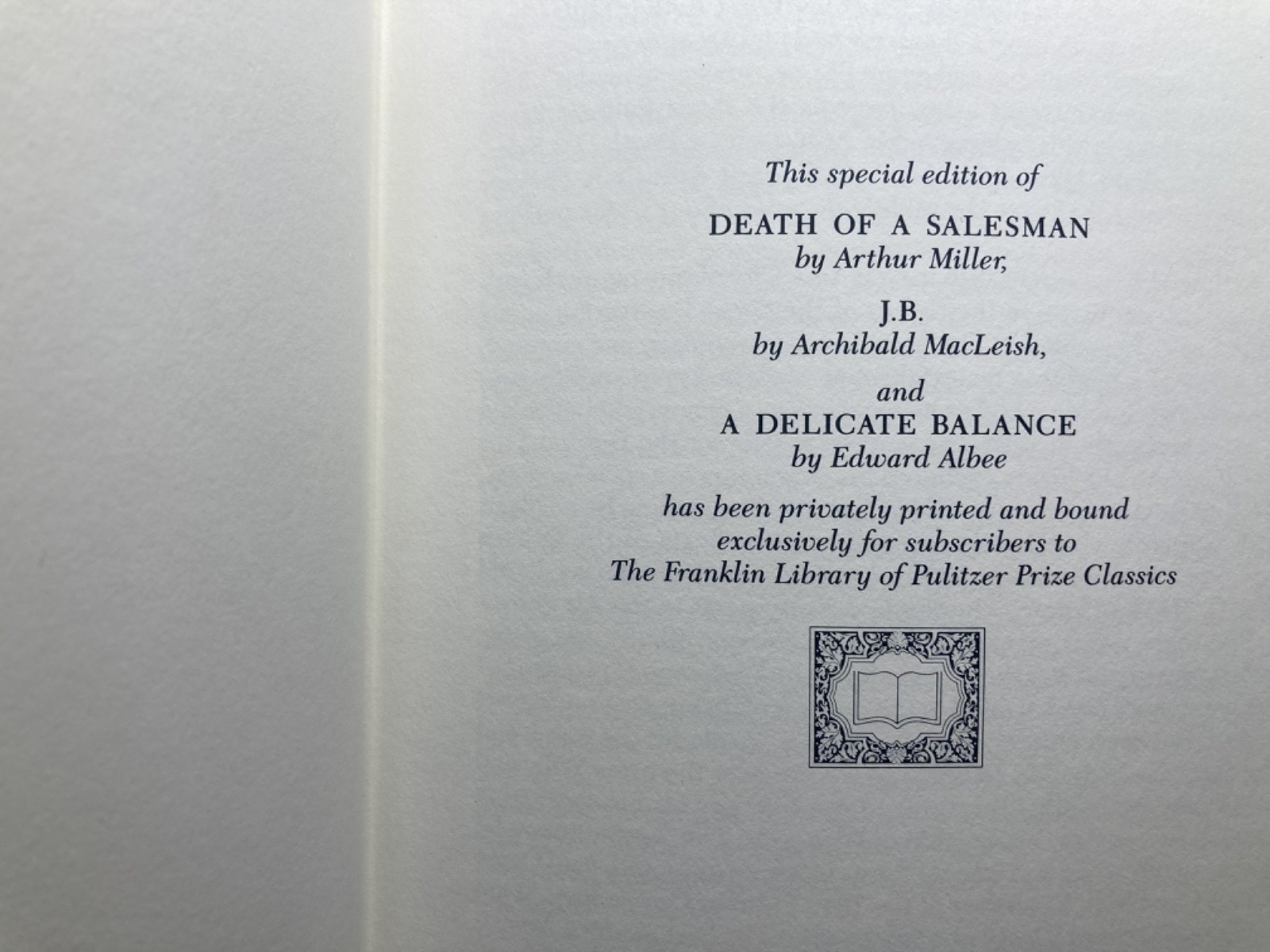 Plays - Arthur Miller, Archibald MacLeish, Edward Albee view 1