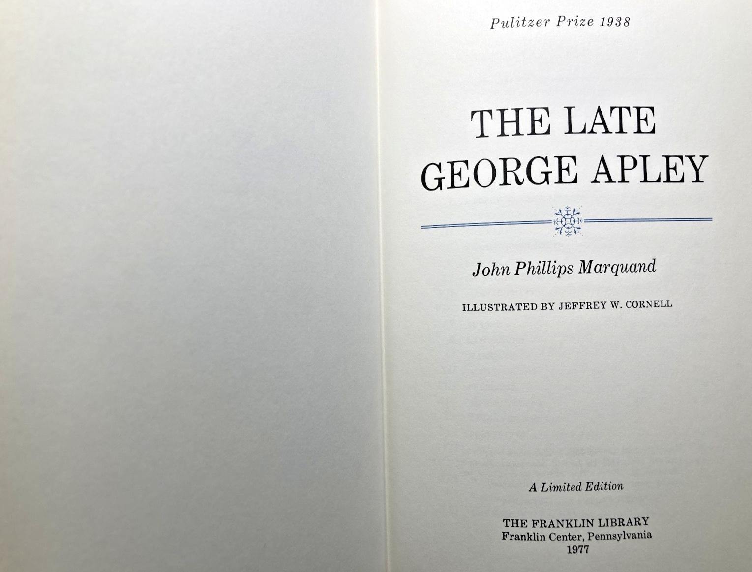 The Late George Appley view 1